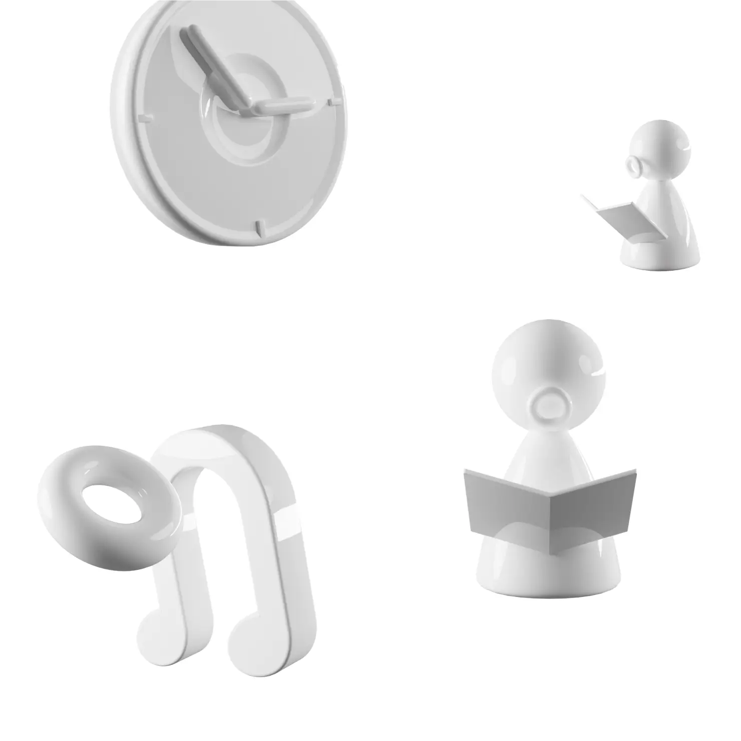 CAS 3D white icons